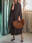 Elegant Shawl Spaghetti Strap Maxi Dress
