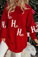 Christmas Ho Ho Ho print long sweater