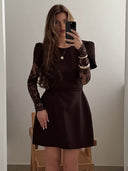 Elegant Lace Sleeve Mini Dress