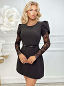 Elegant Lace Sleeve Mini Dress