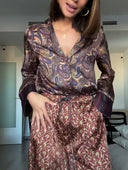 Retro Paisley Print Pants