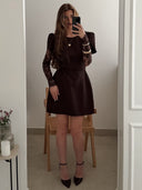 Elegant Lace Sleeve Mini Dress