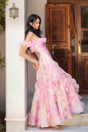 Casual Vacation-Style Strappy Floral Ruffle Maxi Dress