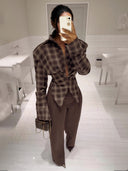 Exquisite Pleated Pocket Blazer Pants