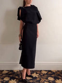 Hollow-out Side Slit Maxi Dress