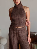 Casual Cable-Trendy Halter Neck Tank Top