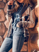 Retro Casual Pattern Cardigan Sweater