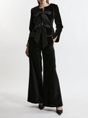 Elegant Bow-Tie Long-Sleeve French Blouse