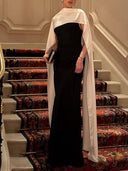 Unique Cape Design Maxi Dress