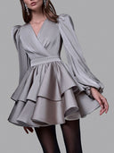 Elegant Satin Animal Mini Dress