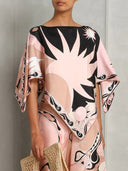 Unique Abstract Print Cropped Two-piece Set