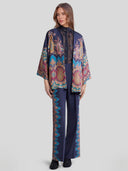 Elegant Retro Paisley Print Straight-leg Pants