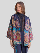 Elegant Retro Paisley Print Straight-leg Pants