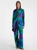 Unique Abstract Print Long-sleeved Shirt