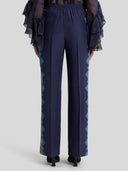 Elegant Retro Paisley Print Straight-leg Pants