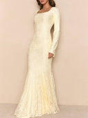 Lace Scarf Design Maxi Dress