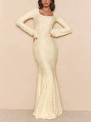 Lace Scarf Design Maxi Dress