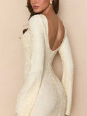 Lace Scarf Design Maxi Dress