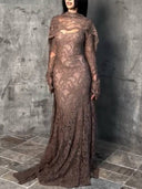 Lace Scarf Design Maxi Dress