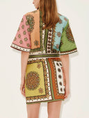 Exquisite Bohemian Print Mini Dress