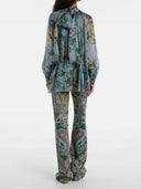 Exquisite Ethnic Print High-Waist Slim Straight Pants