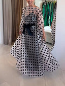 Elegant Polka Dot Print Maxi Dress