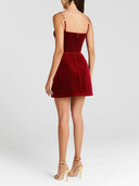 Elegant Off-Shoulder Spaghetti Strap Mini Dress
