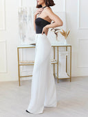 Elegant Wrap-around High Waist Straight Pants