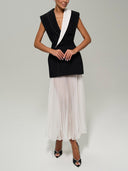 Exquisite High-Waist Pleated Chiffon Maxi Skirt