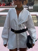Minimalist Mini Shirtdress（No Belt Included）