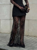 Elegant High-Waist Lace Bodycon Skirt