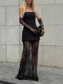 Elegant High-Waist Lace Bodycon Skirt