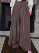 Elegant One-shoulder Pleated Top And High-waisted Pants Set