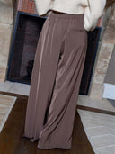 Elegant One-shoulder Pleated Top And High-waisted Pants Set