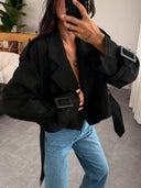 Short Belt Jacket Coat