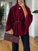 Exquisite Cape And Belted Short Coat