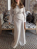 Minimalist Shirt And Skirt Suit