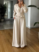 Casual Side-pocket Wide-leg Pants