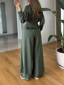 Casual Side-pocket Wide-leg Pants
