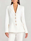 Fashion Casual Long-Sleeve Button Detailing Blazer
