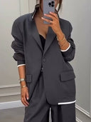 Fashion Sports Style Colorblock Elastic Waist Pocket Loose Pants