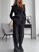 Elegant High-Waisted Suit Trousers