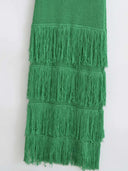 Elegant Solid Color Sleeveless Slim Fit Fringed Hem Knitted Maxi Dress