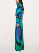 Unique Rainbow Print High-Waisted Wide-Leg Pants