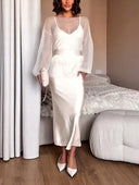Elegant  Suspender Satin Maxi Dress
