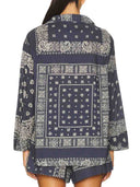 Retro Paisley Print Shorts And Long-Sleeved Shirt Two-Piece Set