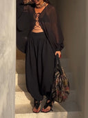 Elegant Flowing High-Waist Harem Pants
