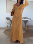 Vacation Style Loose Semi-permeable Knitted Maxi Dress