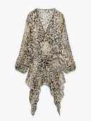 Casual Personalized Animal Print Irregular Hem Shirt