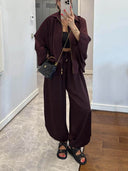 Elegant Satin Bomber Loose Jacket